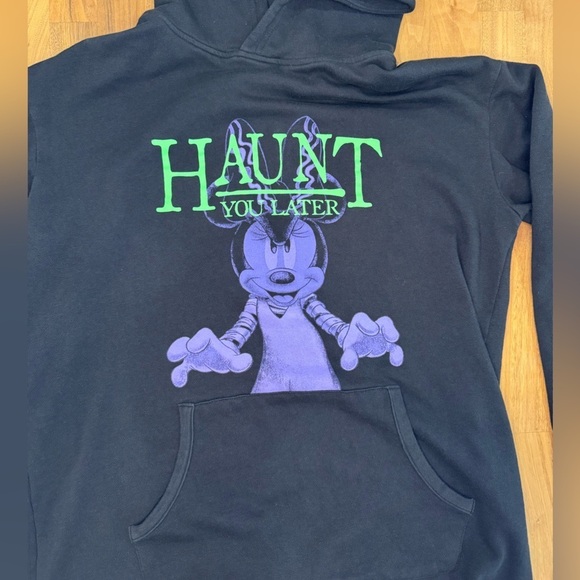 Disney Dresses & Skirts - Disney Halloween Minnie “Haunt You Later” Black Hoodie Dress – Size S